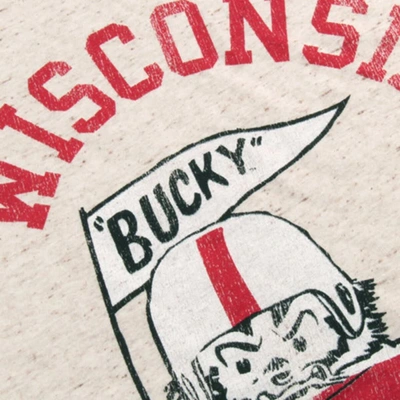 Shop Retro Brand Original  Natural Wisconsin Badgers Vintage Tri-blend T-shirt