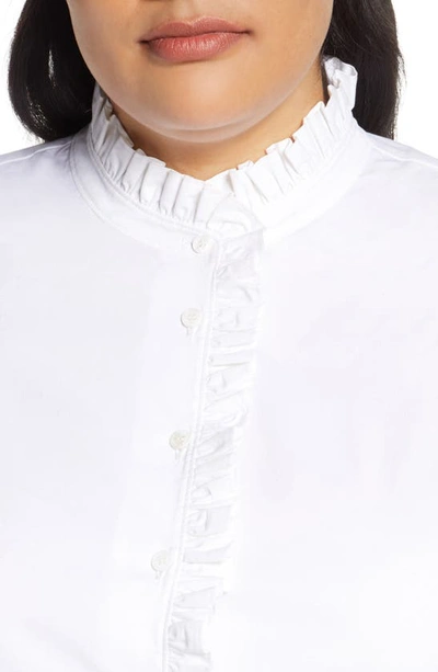 Shop Court & Rowe Ruffle Placket Poplin Shirt In Ultra White