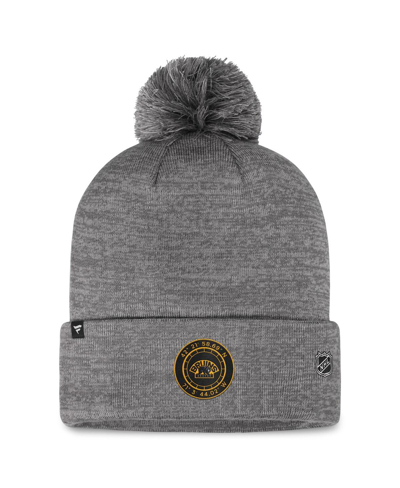 Shop Fanatics Men's  Gray Boston Bruins Authentic Pro Home Ice Cuffed Knit Hat With Pom