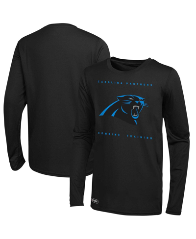 Shop Outerstuff Men's Black Carolina Panthers Side Drill Long Sleeve T-shirt