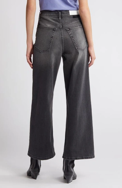 Shop Re/done High Waist Crop Wide Leg Jeans In Nero