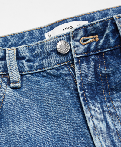 Shop Mango Women's Mid-rise Straight Jeans In Medium Blue