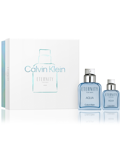 Shop Calvin Klein Men's 2-pc. Eternity Aqua Eau De Toilette Gift Set In No Color