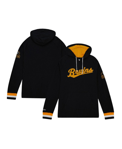 Shop Mitchell & Ness Men's  Black Boston Bruins 100th Anniversary Legendary Raglan Pullover Hoodie