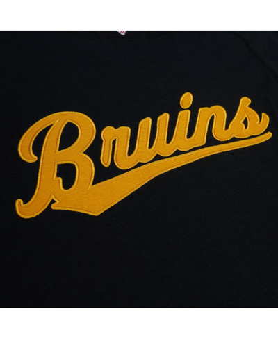 Shop Mitchell & Ness Men's  Black Boston Bruins 100th Anniversary Legendary Raglan Pullover Hoodie