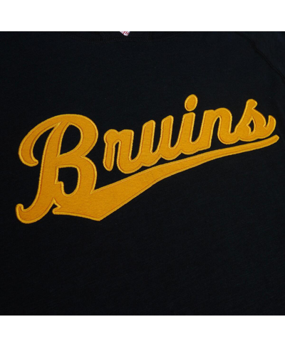 Mitchell & Ness Men's  Black Boston Bruins 100th Anniversary Legendary Raglan Pullover Hoodie In Black