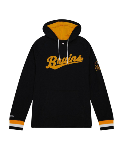 Mitchell & Ness Men's  Black Boston Bruins 100th Anniversary Legendary Raglan Pullover Hoodie In Black