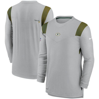 Shop Nike Gray Green Bay Packers Sideline Player Uv Performance Long Sleeve T-shirt