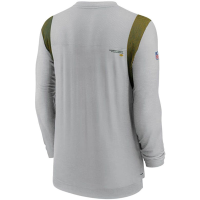 Shop Nike Gray Green Bay Packers Sideline Player Uv Performance Long Sleeve T-shirt