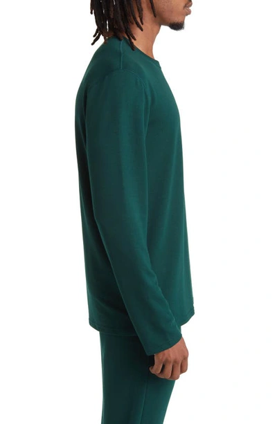 Shop Polo Ralph Lauren Long Sleeve Pajama T-shirt In Hunt Club Green