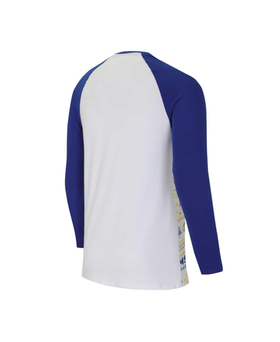 Shop Concepts Sport Men's  White, Royal Los Angeles Rams Tinselâ Raglan Long Sleeve T-shirt And Pants Slee In White,royal