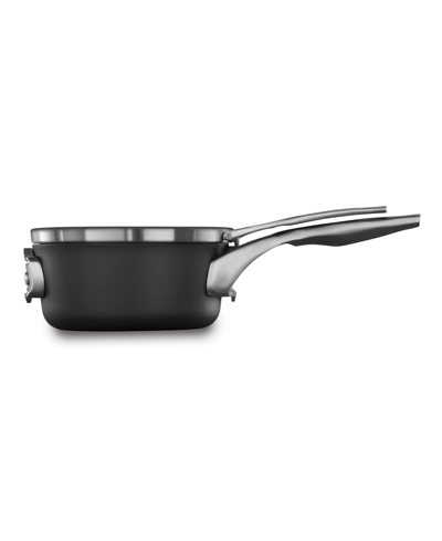 Shop Calphalon Premier Space-saving Hard-anodized Nonstick 1.5-quart Sauce Pan With Lid In Black,stainless Steel