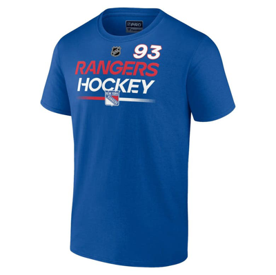 Shop Fanatics Branded Mika Zibanejad Blue New York Rangers Authentic Pro Prime Name & Number T-shirt