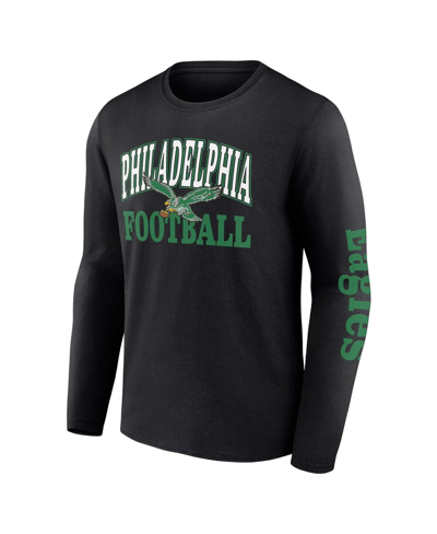 Shop Fanatics Men's  Black, Kelly Green Philadelphia Eagles Throwback T-shirt Combo Set In Black,kelly Green