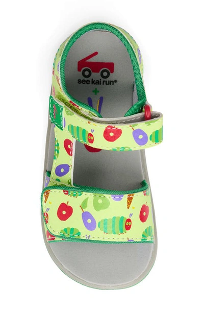 Shop See Kai Run Jetty Iii Ladybug Sandal In Green/very Hungry Caterpillar