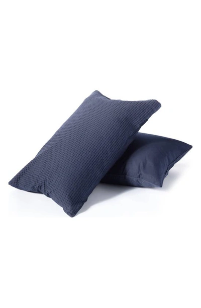 Shop Night Lark Set Of Two Pillowcases In Navy