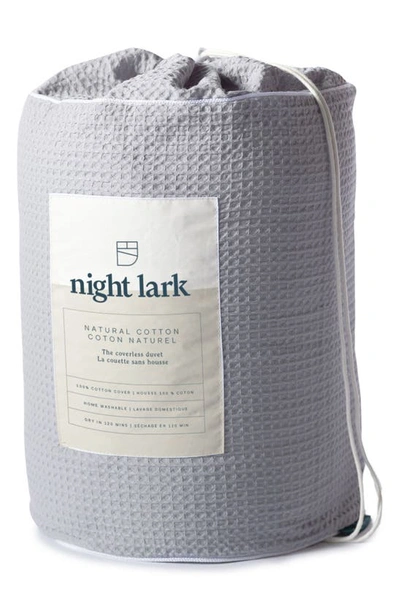 Shop Night Lark Waffle Knit Hypoallergenic Duvet Comforter In Gray