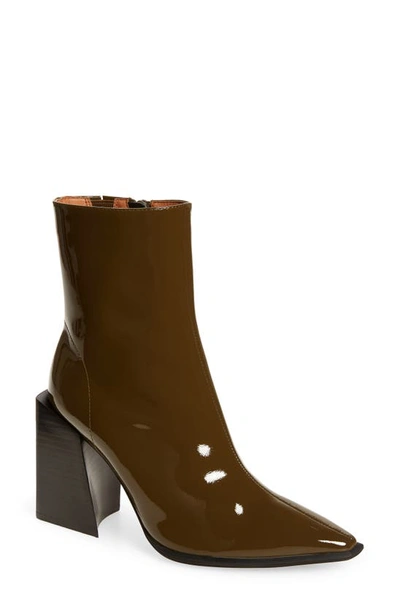 Shop Jeffrey Campbell La-siren Bootie In Khaki Patent