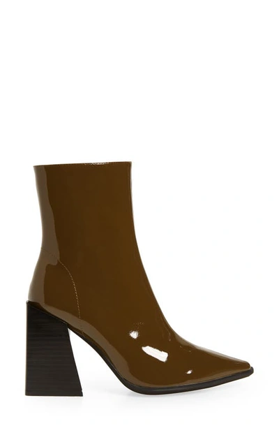 Shop Jeffrey Campbell La-siren Bootie In Khaki Patent