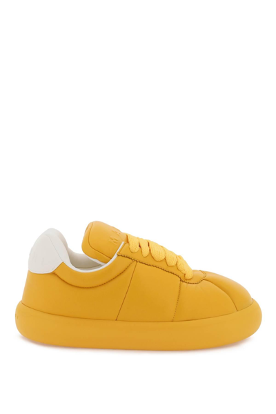 Shop Marni Leather Bigfoot 2.0 Sneakers In Yellow,orange