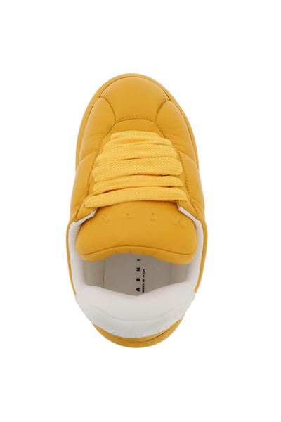 Shop Marni Leather Bigfoot 2.0 Sneakers In Yellow,orange