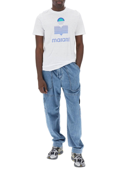 Shop Marant Vanni Light Cargo Jeans In Blue