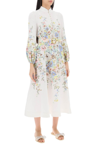 Shop Zimmermann Matchmaker Floral Midi Dress In White