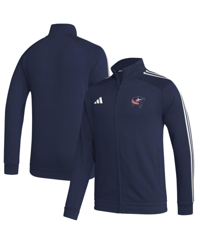 Shop Adidas Originals Men's Adidas Navy Columbus Blue Jackets Raglan Full-zip Track Jacket