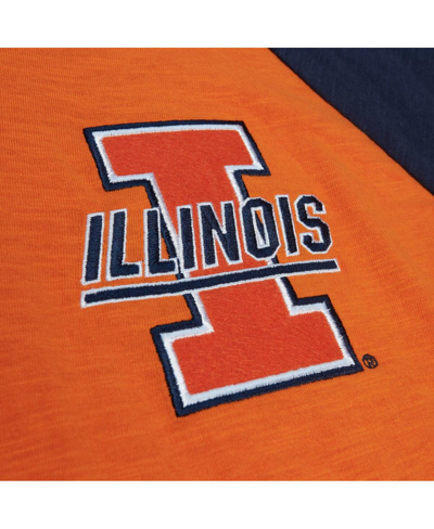 Shop Mitchell & Ness Men's  Orange Illinois Fighting Illini Legendary Slub Raglan Long Sleeve T-shirt