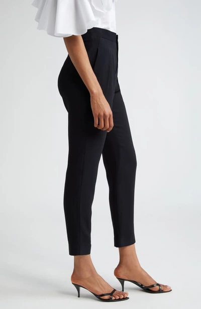 Shop Giambattista Valli Pleated Stretch Crepe Ankle Pants In Black