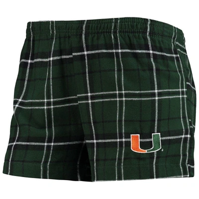 Shop Concepts Sport Green/white Miami Hurricanes Ultimate Flannel Tank Top & Shorts Sleep Set