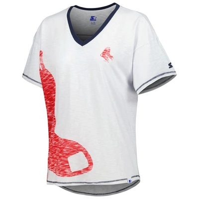 Shop Starter White Boston Red Sox Perfect Game V-neck T-shirt