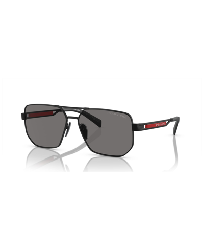 Shop Prada Men's Polarized Sunglasses, Ps 51zs In Matte Black
