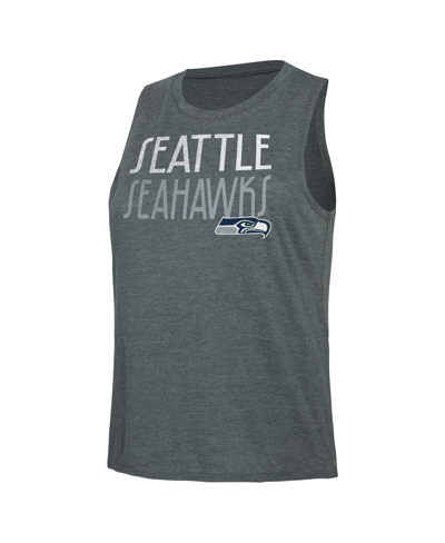 Concepts Sport Women's  Navy, Charcoal Distressed Seattle Seahawks Muscle Tank Top And Pants Lounge S In Navy,charcoal