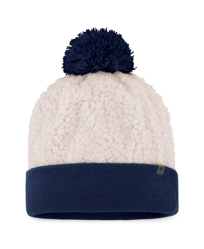 Shop Top Of The World Women's  Cream Penn State Nittany Lions Grace Sherpa Cuffed Knit Hat With Pom