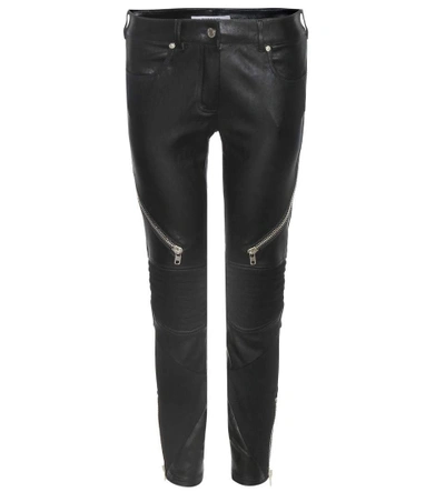 Shop Givenchy Leather Trousers In Llack