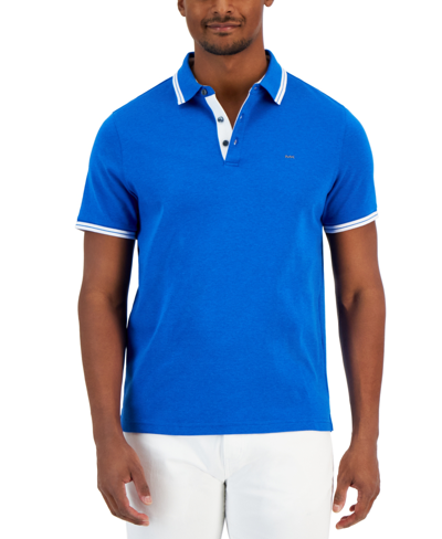 Shop Michael Kors Men's Greenwich Polo Shirt In Brilliant Blue Heather