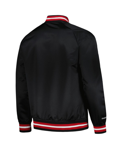 Mitchell & Ness Men's  Black Miami Heat Hardwood Classics Throwback Wordmark Raglan Full-snap Jacket In Black