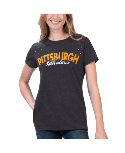 Shop G-iii 4her By Carl Banks Women's  Heathered Black Pittsburgh Steelers Main Game T-shirt