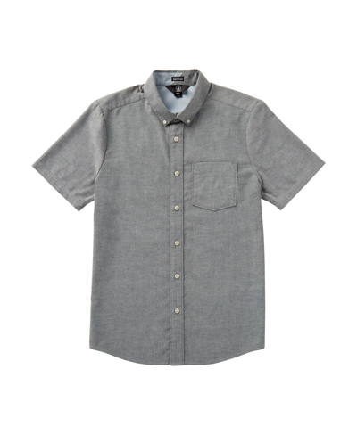 Shop Volcom Men's Everett Oxford Short Sleeve Shirt In Black
