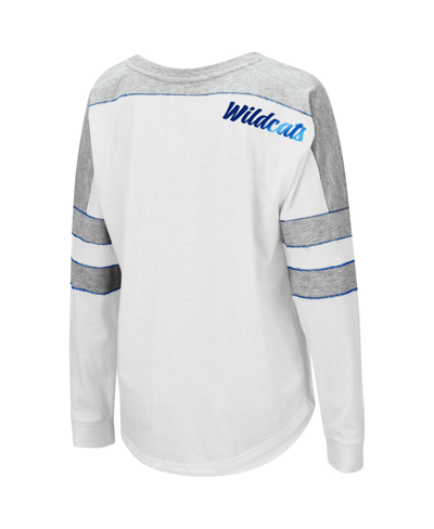 Shop Colosseum Women's  White Kentucky Wildcats Trey Dolman Long Sleeve T-shirt