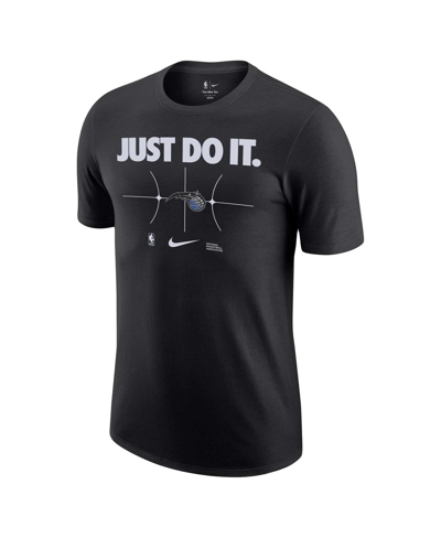 Shop Nike Men's  Black Orlando Magic Just Do It T-shirt