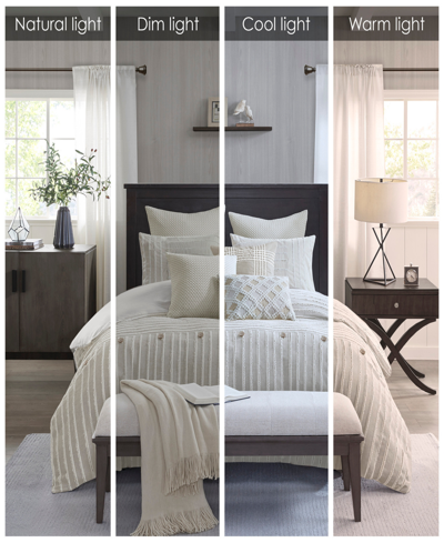 Madison Park Signature Essence Oversized Cotton Clipped Jacquard 8-pc. Comforter Set, Queen In Ivory