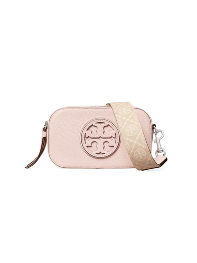 Shop Tory Burch Women's Mini Miller Leather Crossbody Bag In Pale Pink