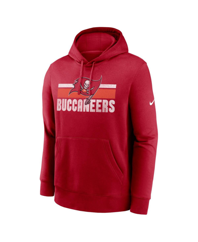 Shop Nike Men's  Red Tampa Bay Buccaneers Club Fleece Pullover Hoodie