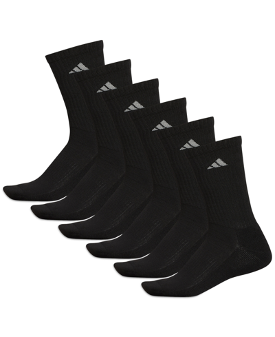 Shop Adidas Originals Men's Cushioned Athletic 6-pack Crew Socks In Medium Grey