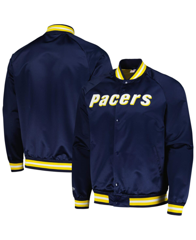 Mitchell & Ness Men's  Navy Indiana Pacers Hardwood Classics Throwback Wordmark Raglan Full-snap Jack In Navy