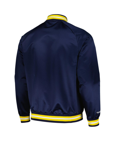 Mitchell & Ness Men's  Navy Indiana Pacers Hardwood Classics Throwback Wordmark Raglan Full-snap Jack In Navy