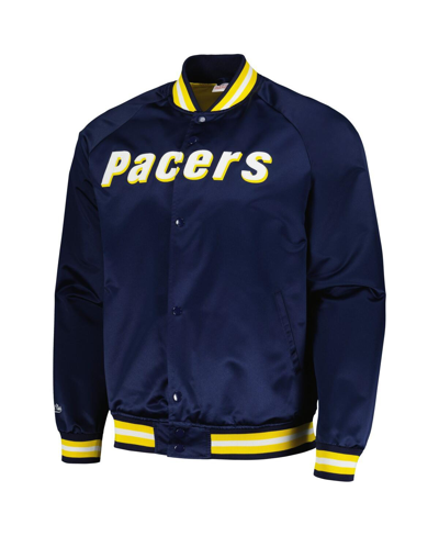 Mitchell & Ness Men's  Navy Indiana Pacers Hardwood Classics Throwback Wordmark Raglan Full-snap Jack In Navy