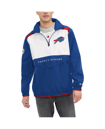 Tommy Hilfiger Men's  Royal, White Buffalo Bills Carter Half-zip Hooded Top In Royal,white